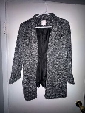 LC Lauren Conrad Black and Gray Marled Blazer